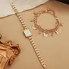 Relógio Quadrado Pequeno Retro Francês Jusmi para Mulheres, Conjunto de Relógio+Pulseira, Atacado Relógio de Quartzo Transfronteiriço