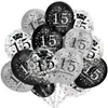 Set de Globos con Confeti Negro Dorado para 16 18 30 40 50 60 Años Combinación Decoración para Fiesta de Cumpleaños de Adultos