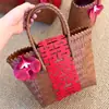 Série Dourado Vermelho Presentes de Casamento Sacola de Presente para Acompanhamento de Casamento Caixa de Presente para Inauguração de Casa Aniversário Cesta de Casamento Trançada Estilo Chinês