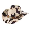 Sombrero Vaquero Occidental de Gamuza con Borde Rizado para Hombres y Mujeres Sombrero para Viajes al Aire Libre Ala Enrollada Sombrero de Estilo Étnico Sombrero de Fieltro