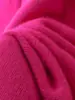 Suéter de Cachemir Holgado y Casual con Borde Enrollado para Mujer, Suéter Base de Punto Pulóver Delgado con Cuello en V, Top Simple Versátil