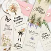 Tarjeta de Felicitación de Cumpleaños en Inglés Estilo Floral Nuevo Transfronterizo con Bendiciones Creativas Manuscritas, Sobre y Tarjeta de Regalo Decorativa