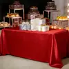 Mantel de Banquete de Alta Calidad, Elegante Mantel Cuadrado, Nuevo Set de Manteles de Satén de Seda de Color Sólido, Engrosado para Reuniones de Oficina y Exposiciones