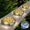 Fábrica de Eletrodomésticos Sunliang de Yiwu Nova Lâmpada Subterrânea Solar de Aço Inoxidável 8 LEDs Plug-in Lâmpada de Pátio