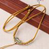 Aro dorado con cordón de maíz, ajustable, tejido a mano, para collar, colgante, para parejas, novias, cuerda fina para el cuello, venta al por mayor