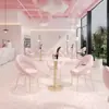 Mesa y Sillas de Negociación para Celebridades de Internet Combinación Mesa Redonda Pequeña Una Mesa Cuatro Sillas Tienda de Té con Leche Cafetería Oficina de Ventas Mesa y Sillas de Recepción de Oficina