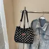 2026 Moda Casual Grande Capacidade Xadrez Jeans Lona Simples Estiloso Nova Bolsa de Ombro Transversal Sob o Braço