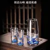 Conjunto Criativo de Copo de Licor de Luxo e Dispensador de Vinho para Uso Doméstico, Copos de Vidro de Alta Qualidade com Escala de Medição
