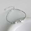 Pulsera de plata de ley s925 totoro y pez, pulsera de diseño nicho de lujo ligero para mujer, venta al por mayor