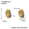 Brincos Esféricos em Forma de U de Três Fileiras de Diamante de Zircônia Cúbica de Alta Qualidade Miduoduo Banhados a Ouro Real 18K Acessível Luxo Versátil Brincos de Aço Inoxidável