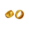Nuevo Estilo Chino Tendencia Nacional Método Antiguo Oro de Arena Superficie Brillante Banda Ancha Anillo Fu Dentro con Cien Bendiciones Anillo de Banda Lisa Ajustable Anillo de Dedo Versátil