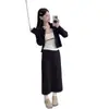 Falda de Verano Negra con Lunares para Mujer Tallas Grandes, de Cintura Alta, Favorecedora para Figuras Curvilíneas, Cubre Cadera, de Gasa, de Longitud Media