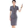 Traje profesional de manga corta de verano para mujer, ropa de trabajo para recepción de hotel, joyería, tienda de oro, vestido de trabajo para mujer.