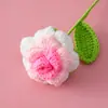 Flor de lana tejida a crochet terminada a mano creativa color degradado rosa puntiagudo ramo artificial compra de florería