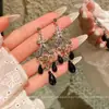 Brincos de Cristal Preto Estilo Palácio Retrô, Luxo Acessível, Brincos de Franja de Alta Qualidade para Mulheres, Novos Estilos de Brincos 2026