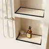 Alfombrilla de Drenaje para Nicho de Baño Simple Blanco y Negro, Alfombrilla Absorbente de Agua de Secado Rápido para Estante de Baño, Alfombrilla Absorbente de Agua para Encimera de Baño