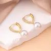 Brincos Japoneses e Coreanos com Micro-Incrustações de Imitação de Diamante Brilhante e Pérolas para Mulheres, Brincos Elegantes e de Alto Padrão, Brincos Únicos e Bonitos