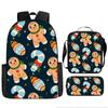Mochila de Natal Natalina Transfronteiriça Estampada Estudante do Ensino Fundamental Mochila Escolar Pasta Estojo Amazon Daifa