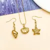 Acero inoxidable al vacío electrochapado color oro acero hueco estrella de mar, caballito de mar, caracola, pez tropical colgante accesorios para joyería DIY