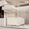 Estante de almacenamiento para fregadero de cocina sin instalación, estante extraíble para condimentos y platos, organizador de fregadero, estante para gabinete, engrosado