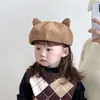 Sombreros para Niños Otoño e Invierno Boinas de Pana para Niños y Niñas Estilo Coreano Sombreros de Pintor Retro Sombreros Octagonales Modernos