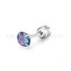 Venta Caliente Transfronteriza de Amazon Pendientes de Acero Inoxidable con Cuatro Garras y Doble Diamante de Circonita para Mujer Color Acero Titanio Pendientes de Circonita Fábrica Mayorista