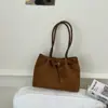 Transfronterizo 2026 Nuevo Vintage Versátil Gamuza Gran Capacidad Bolso de Hombro para Viajes Diarios Simple Color Sólido Bolso de Mano para Mujer