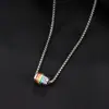 Cadena de Titanio de Moda Hip-Hop Unisex Gargantilla Larga Genial Accesorio de Moda Colgante de Moda Cadena Sencilla para Suéter Estilo Ins