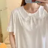 Pijama Feminino Verão Novo Manga Curta Estilo Palácio Gola Boneca Vestido de Noite Elegante Vestido Fada Roupas de Casa