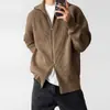 Suéter de cuello semi-alto con doble cremallera para hombre, chaqueta de punto holgada para otoño e invierno 2026, capa interior holgada para hombre