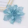 Novas Flores Decorativas de Plástico de 16cm para Guirlanda de Natal DIY Decorações para Festa de Natal Penduradas