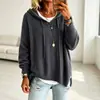 Moda europea y americana para mujer 2026 Sitio independiente de Amazon nuevo suéter de punto con capucha y cordón de manga larga prenda exterior holgada
