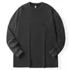 Camiseta de Manga Larga Lavada Vintage Pesada 320g Talla Grande para Hombre Xh 260, Top Retro Holgado de Moda con Copos de Nieve.