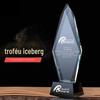 Troféu iceberg pontiagudo de cristal local para gravação gratuita Troféu personalizado medalha gravação troféu anual
