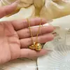 Novo Pingente de Cabaça Antigo Estilo Chinês Banhado a Ouro com Diamantes Vermelho-Rosa Esmaltado Colar Sólido, Tendência de Luxo Leve Presente para Mulheres