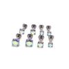 16G aço inoxidável cor mágica cor AB zircônia dentes internos piercing de lábio piercing de osso da orelha brincos piercing de nariz joias