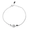 Pulsera Redonda de Plata de Ley S925 con Diamante Individual para Mujer, Lujo Accesible, Moderna, Sencilla y Versátil, Pulsera de Diamante con Forma de Corazón, Regalo para el Día de San Valentín Chino