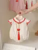 Ropa de Bebé, Monos de Verano, Bebé Niña de Un Año, Ropa Estilo Chino Dinastía Han, Ropa Fina de Verano de Manga Corta