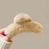 Novo Presilha de Garra de Pelúcia 2025 para Mulheres, Presilha Tubarão de Alta Qualidade, Grampo Grande na Cor Café, Presilha Versátil para a Parte de Trás da Cabeça, Acessório de Cabelo