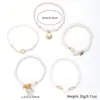 Set de Pulseras de Pareja Estilo Vacaciones Transfronterizo, Pulseras de Estrella de Mar y Concha, Pulseras Apilables de Perlas Estilo Bohemio