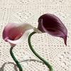 Lirio de cala mini pequeño de pegamento suave individual Flor artificial Flor falsa Decoración para el hogar Fotografía de boda Flor de decoración suave