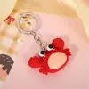 Anel de Corrente de Prata Criativo Pingente de Camarão e Caranguejo Pequena Bolsa Portátil Pingente de Carro Chaveiro de Estudante Personalizado Joias