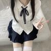 Original Japonês Organ Pleated Manga Curta Básica JK Camisa Bordada Uniforme Feminino Branco Simples Japonês Explosões