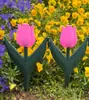 Valla de Plástico PVC Forma de Flor Insertada en el Suelo Barrera Pequeña Autoportante Partición Modular Barandilla Decorativa de Jardín