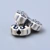 Cuentas Ruyi Fu de plata pura S999 con orificio pasante 3D, accesorios hechos a mano, material tejido de cordón rojo, accesorios para pulsera DIY