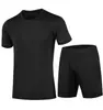 Tamanho Europeu Transfronteiriço Masculino Verão Casual Confortável Roupa Esportiva Gola Redonda Manga Curta Shorts Casual para Casa Conjunto de Duas Peças