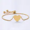 Pulsera de Acero Inoxidable en Forma de Corazón en Stock, Pulsera de Cadena de Perlas Transfronteriza Europea y Americana, Material en Blanco, Pulsera de Regalo Navideño al por Mayor