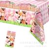 Nova fazenda cor-de-rosa vaca animal tema jantar placa de papel de seda copo de festa terno layout decoração suprimentos