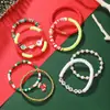 Set de Pulseras de Arcilla Suave con Cuentas Navideñas Transfronterizas con Cuentas de Letras Inglesas y Colgante Navideño de Aleación Pulsera de Regalo Venta al por Mayor