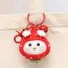 Colgante de Bolita de Fresa Tejida a Crochet Hecha a Mano, Llavero Tejido, Accesorio para Bolsa, Estilo Lindo Hecho a Mano